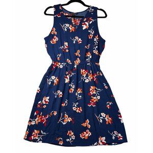 41 Hawthorn Navy Floral Sleeveless Dress, Size M – Casual & Effortless Style NWT